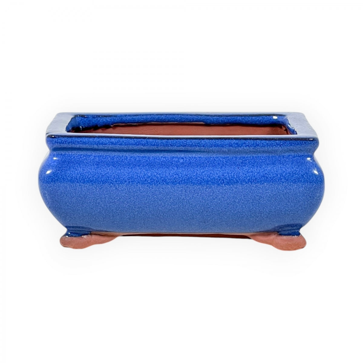 Rechthoekige keramische bonsai pot 15 cm blauw