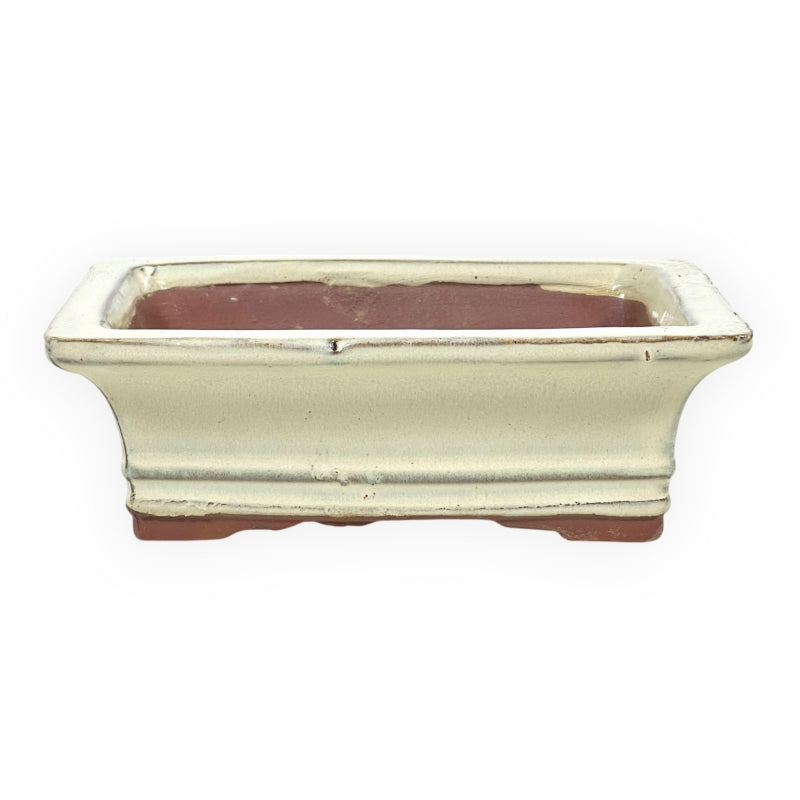 Rechthoekige keramische bonsai pot 17,5 cm beige