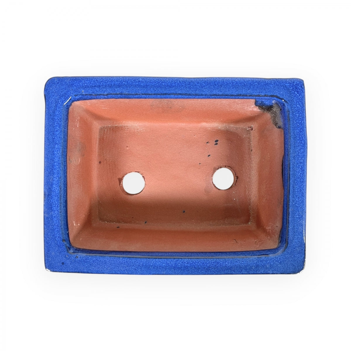 Rechthoekige keramische bonsai pot 17,5 cm blauw 3