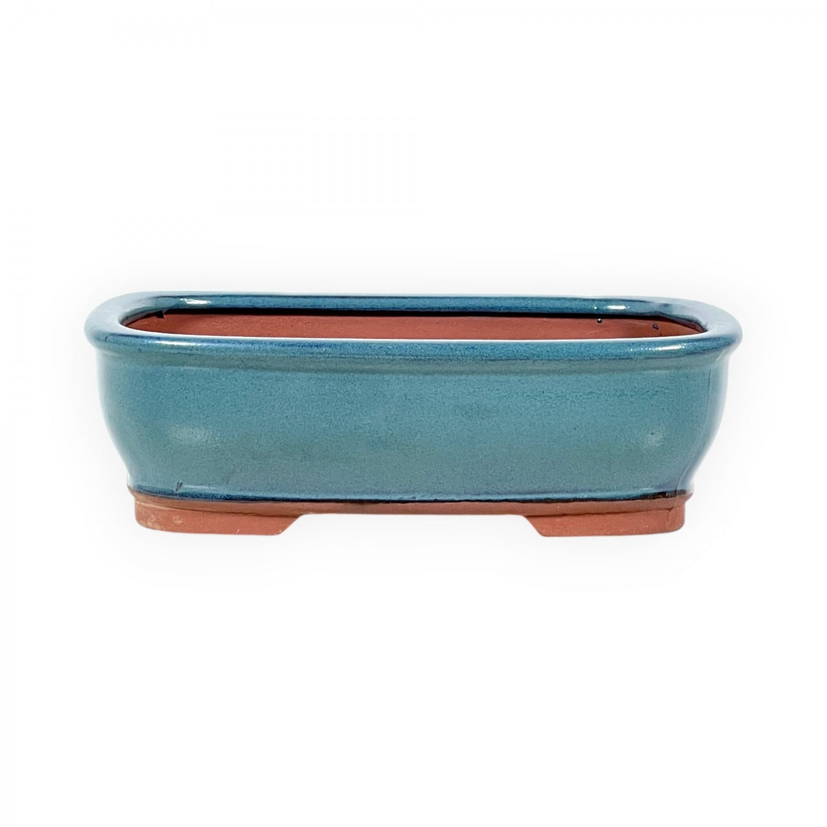 Rechthoekige keramische bonsai pot 18,5 cm turkoois/cyaan