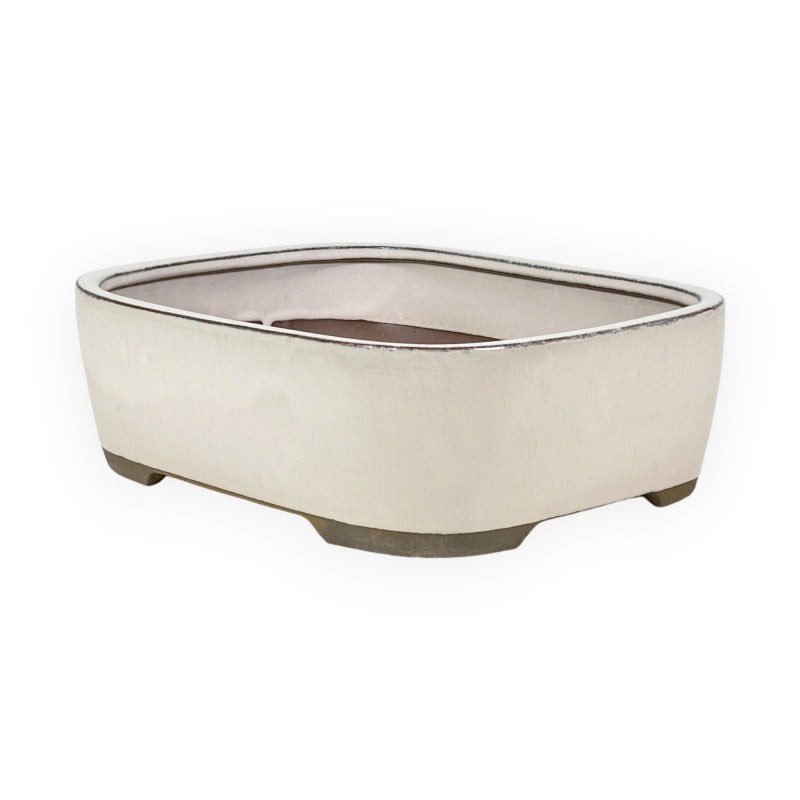 Rechthoekige keramische bonsai pot 21 cm beige 2