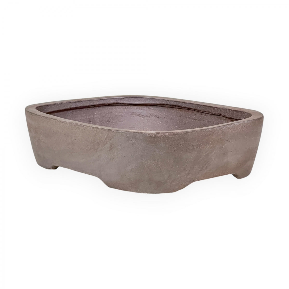Rechthoekige keramische bonsai pot 26 cm bruin (ongeglazuurd) 2