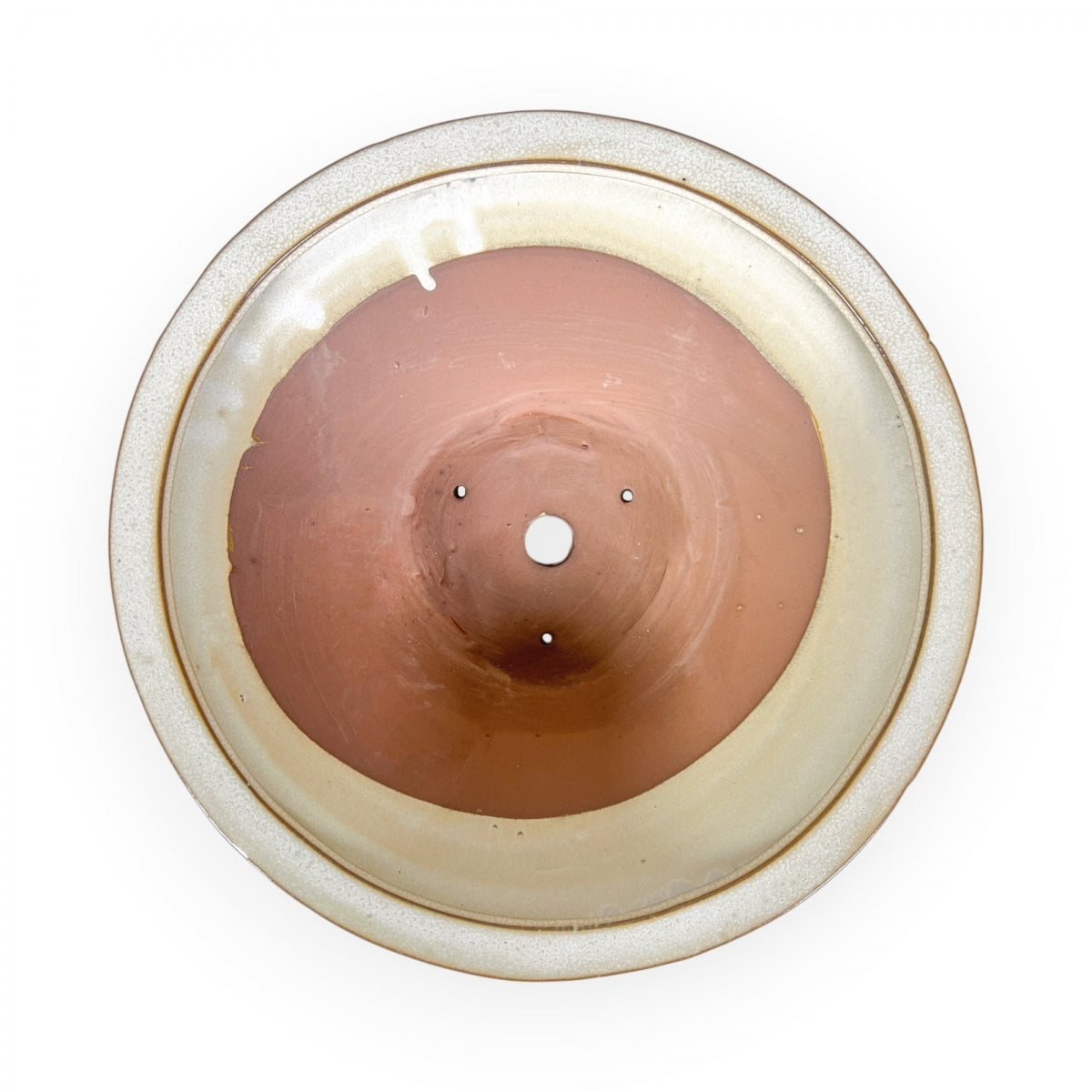 Ronde keramische bonsai pot 26 cm beige 3