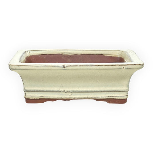 Rechthoekige keramische bonsai pot 17,5 cm beige