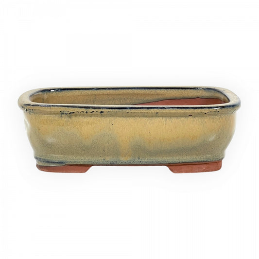 Rechthoekige keramische bonsai pot 18,5 cm olijfgroen