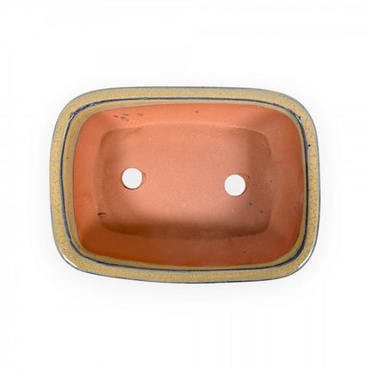 Rechthoekige keramische bonsai pot 18,5 cm olijfgroen