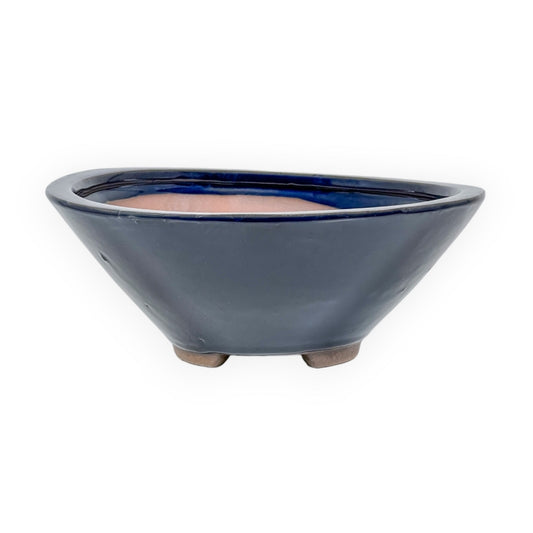 Ronde keramische bonsai pot 21 cm blauw